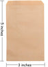 Volanic 100PCS 3X5 Inch Kraft Paper Bags, Small Flat Party Favor Bag for Bakery Cookies Sandwich Soap Packing