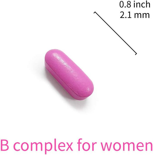Lovita High Potent Vitamin B Complex for Women, 30 Vegetarian Tablets with Timed Release, Iron & Vitamin C