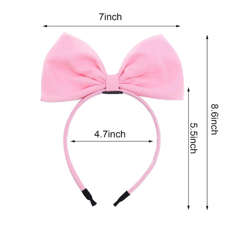 Pink Bow Headband, Non-Slip Fashion Knotted Hair Bands for Women and Girls, Hair Accessories for Party