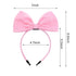 Pink Bow Headband, Non-Slip Fashion Knotted Hair Bands for Women and Girls, Hair Accessories for Party