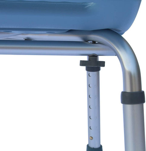 XIAOSENLIN 450lbs 7 Blue Shower Chair Shower Stool Bath Seat Chair Bathroom Chair, Levels Height Adjustable Bath Bench
