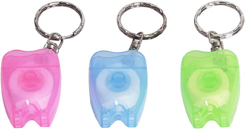 WINSIUUU Portable Dental Floss Keychain, 8Pcs Mint Dental Teeth Floss with Flat-Line Design for Oral Care Hygiene