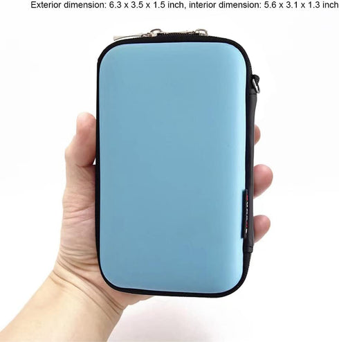 Small Protective Hard Shell Diabetic Travel Case Testing Supplies Kit Organizer Bag For Glucose Meter/Testing Strips/Lancing Device/Lancets/Blood Glucose Monitoring System/Hard Drive (Blue)