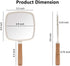 YEAKE Hand Held Mirror with Handle for Makeup, Small Cute Wood Hand Mirror for Shaving, Portable Travel Vanity