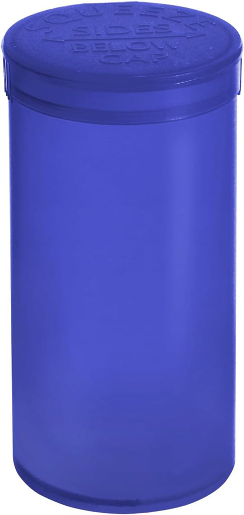 12pcs Plastic Empty Prescription Vials, Waterproof Airtight Pill Bottles with Pop Top Caps (19 Dram, Blue Opaque)