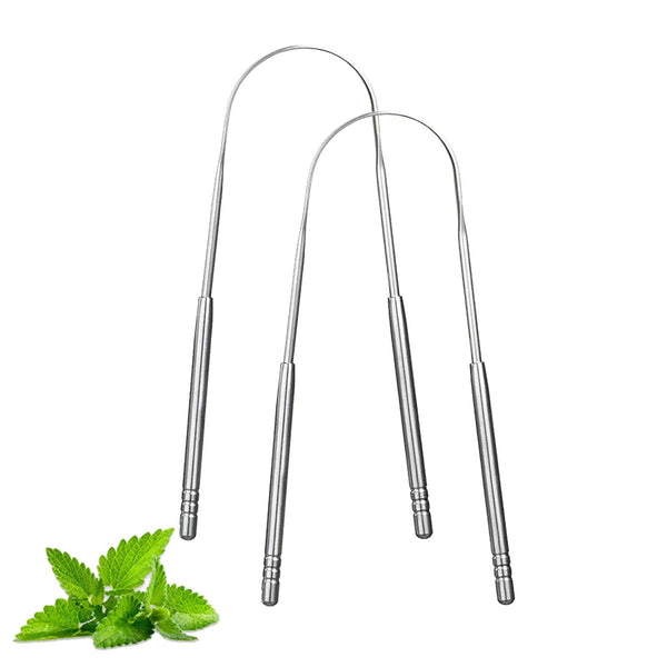 Yiwafu 2 Pack Tongue Scraper,Stainless Steel Tongue Cleaners,Tongue Scraper for Adults, Reduce Bad