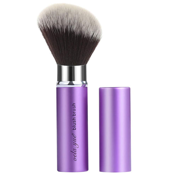 Vela.Yue Retractable Blush Brush - Angled Face Powder Blusher Bronzer Travel Makeup Brush