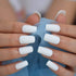 Medium Size Fake Nails - Square Squoval Shape, Predesigned Press on Nail (Matte White)