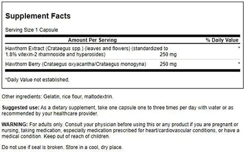 Swanson Hawthorn Extract (Standardized) 250 Milligrams 120 Capsules