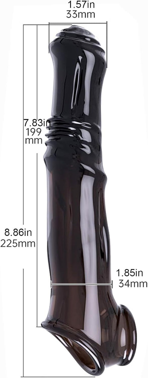 SOODAY 2.75" Huge Monster Penis Sleeve Male Penis Extender Sleeve with Cock Ring, Realistic Penis Enlarger Sleeve