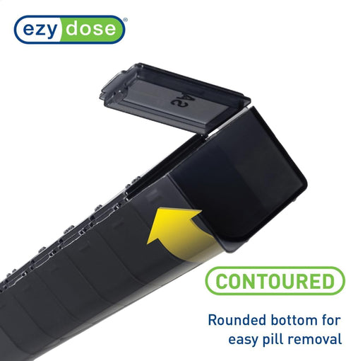 EZY DOSE Weekly (7-Day) Pill Case, Medicine Planner, Vitamin Organizer, Supplement Container, Travel Friendly, Large