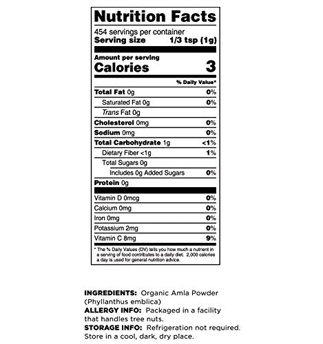 Terrasoul Superfoods Organic Amla Berry Powder - 16 Oz, Rich in Antioxidant Vitamin C