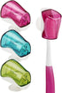 Linkidea 3PCS Travel Toothbrush Head Covers with Suction Cup Portable Wall Mount Holder, Convenient Toothbrush Cap