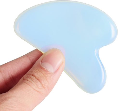 MObyat 1Pcs Handmade Guasha Board Opalite Stone Scraper Massage Tool for Neck Back Body Pressure