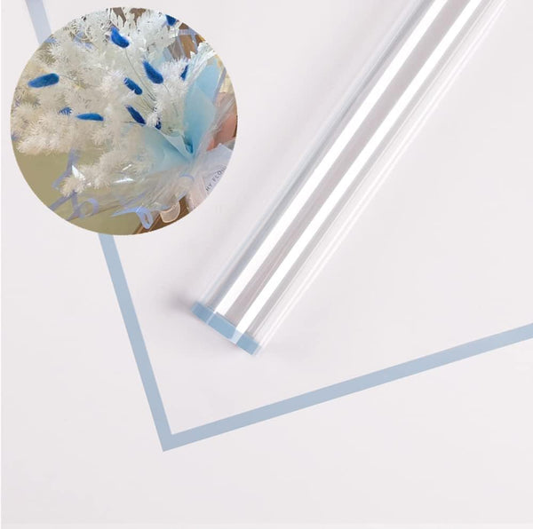 JOSON 20 Sheets Colored Border Transparent Waterproof Wrapping Paper, DIY Handicrafts, Gift Packaging 22.8"