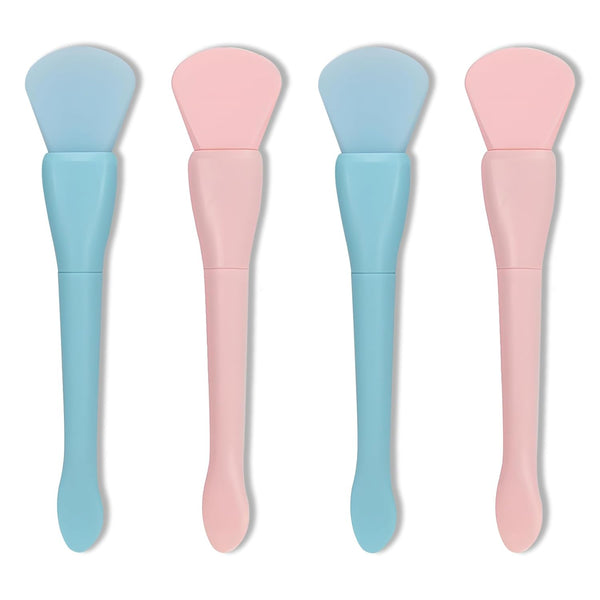 4PCS Silicone Face Mask Applicator Set, Dual-Ended Facial Mask Brush with Spatula for Mud and Clay