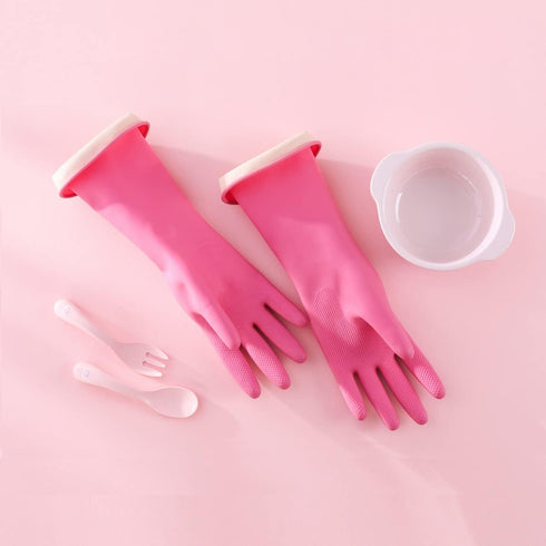 Myungjin Kids Reusable Waterproof Rubber Gloves for Cooking, Dishwashing, Cleaning, Painting, Pet Care