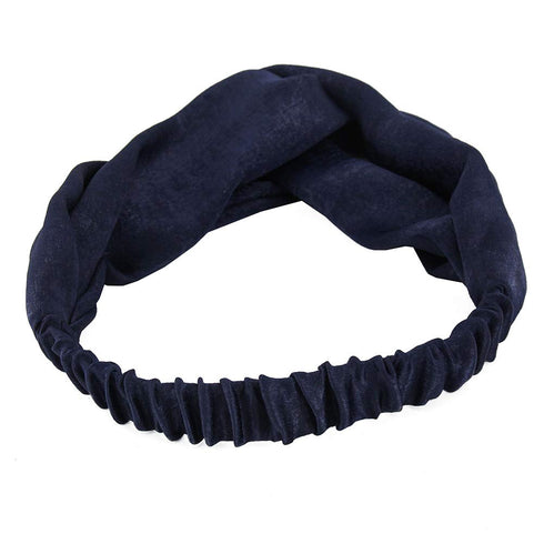 Yeshan Women's Criss Cross Silk Satin Headbands - Elastic Twisted Hair Band, Pack of 8