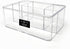 Isaac Jacobs 5-Compartment Clear Acrylic Organizer (10” L x 7” W x 4” H) - Multi-Sectional Makeup Brush Holder &
