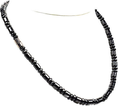 Magnetic Necklace, Hematite Necklace for Magnetic Therapy, Crystal Healing Necklace for Pain and Stress Relief