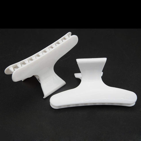 XINGYHENG 24Pcs Large Black and White Butterfly Hair Clamps Plastic Clip Hairdressing Tray Hair Positioning