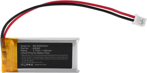 Yunwa 602040 450mAh XH2.54mm/2Pin LI-PO Rechargeable Battery with Connector