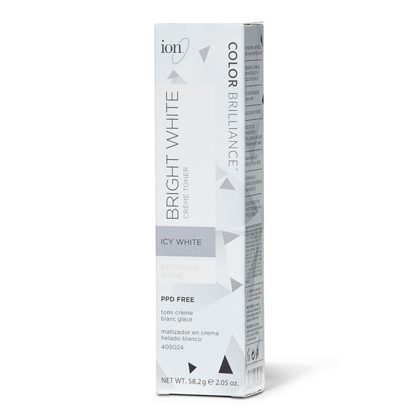 Ion Permanent Brights Creme Toner Icy White, Vegan, 100% Gray Coverage, Long Lasting Fade Resistant Color, 2.05 oz