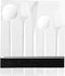 Modern Flatware Cutlery Disposable Plastic Combo Set, 40 Count Luxury White, Service for 8.