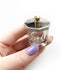 lasenersm 2 Pieces Mini Glass Dappen Dish with Stainless Steel Lid, Nail Art Tools Glass Cup