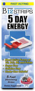 Vitamin B12 Strips, Energy Supplement with 2000 mcg Methylcobalamin, B6, Folate & Biotin, 5 Day Supply