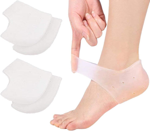 VivoFoot 2 Pairs Gel Heel Protectors, Silicone Heel Cups & Ankle Protectors for Heel Pain Relief