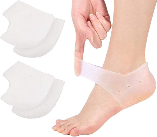 VivoFoot 2 Pairs Gel Heel Protectors, Silicone Heel Cups & Ankle Protectors for Heel Pain Relief