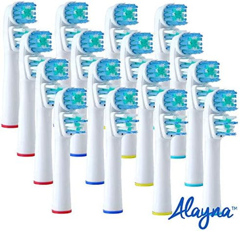 Replacement Brush Heads Compatible with OralB Braun - 16 Pack for Electric Toothbrushes, Best Double Clean