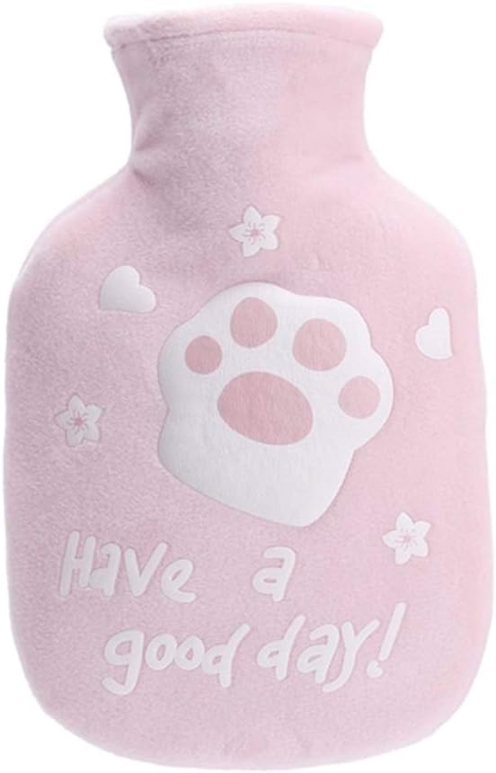SKUZA Hot Water Bottle, Winter Cute Velvet Hot Water Bottle Warm Belly Treasure