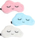 HappyDaily Beautiful and Comfortable Sleep Masks - Set of 3 (Cloud - Pink/Blue/White)