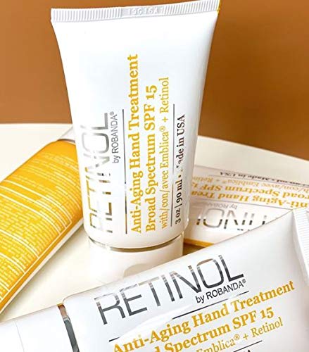 Retinol Anti-Aging Hand Treatment, Broad Spectrum SPF 15 + Retinol Cream to Repair Dry Skin, 2 Pack