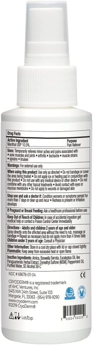 CryoDerm 4 oz Spray Cold Therapy
