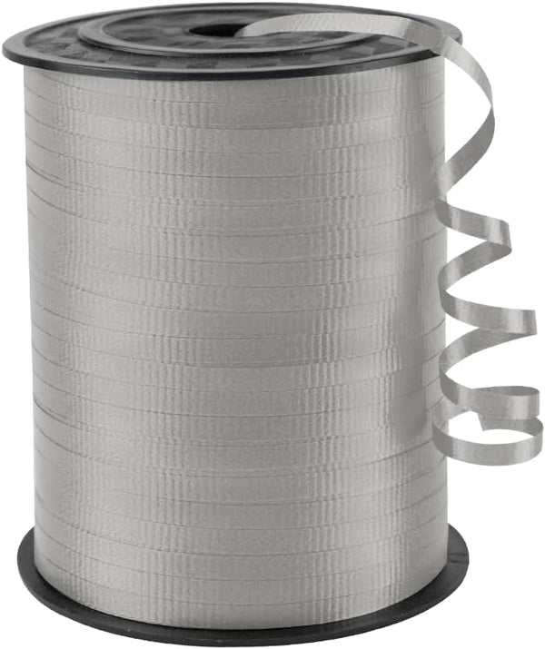 Silvery Crimped Curling Ribbon, 1/5" Wide x 500 Yards for Gift Wrapping, Party Decoration, and Crafting Balloon Ribbons