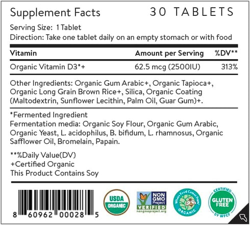 Movita Organic Vitamin D3 2500IU, Bottle