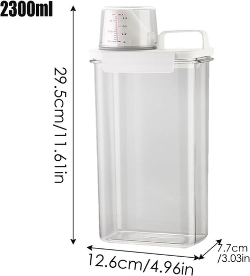 Vansza Fabric Softener Dispenser, Anti-Moisture Laundry Beads Dispenser with Measuring Cup, Laundry Detergent Storage