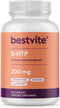 BESTVITE 5-HTP, 200mg per Capsule, 120 Capsules, No Stearates, Gluten Free, Non GMO