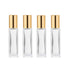 wifreo 4 Pack Square Refillable Thick Glass Roller Bottles, 1/3oz 10ml Perfume Essential Oil