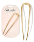 Kitsch Metal Hair Pins for Women - Gold U-Shaped Hair Sticks for Thick Hair, Buns, French Twist, 1pc