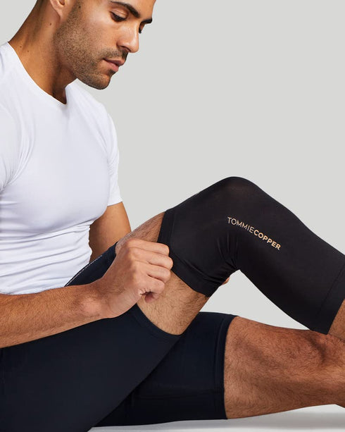 Tommie Small Black Compression Knee Sleeve for Unisex - Copper