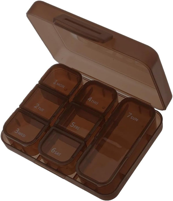 Leen4You Pill Case Organizer Portable 7 Grids Double Sealed Weekly Pill Box Medicine