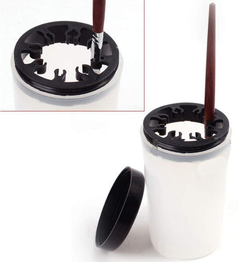 Teensery 2 Pcs Nail Art Brush Pen Holder and Cleaner Cup Container for Makeup Brushes