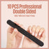 MEFA 10 Pack Nail File & Buffer Professional Double Sided 100/180 Grit Reusable Nail Buffer Nail Files Washable Salon Quality Compact Emery Board Black Manicure Pedicure Nail Care Tool Gift for Women