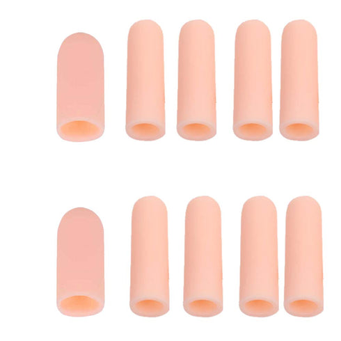 Silicone Finger Protectors, 10 Pack Gel Finger Cots & Bandages for Women, Protect Finger Tips from Cracks