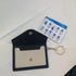 PU Leather Birth Control Pill Case Keychain Wallet (Black)