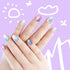 Laza 120pcs Children Nails Press On Pre-glue Full Cover Nail Tips Kit - Glitter Gradient Color Rainbow Short Artificial